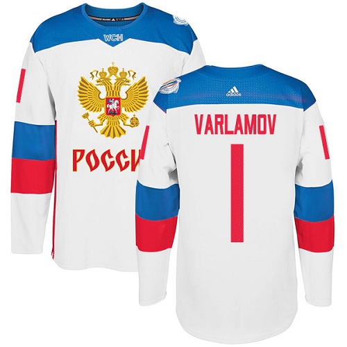 Kinder Team Russland #1 Semyon Varlamov Authentic Weiß Heim 2016 World Cup